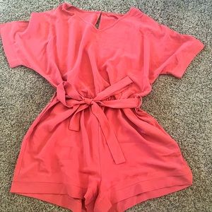 Dusty rose belted romper